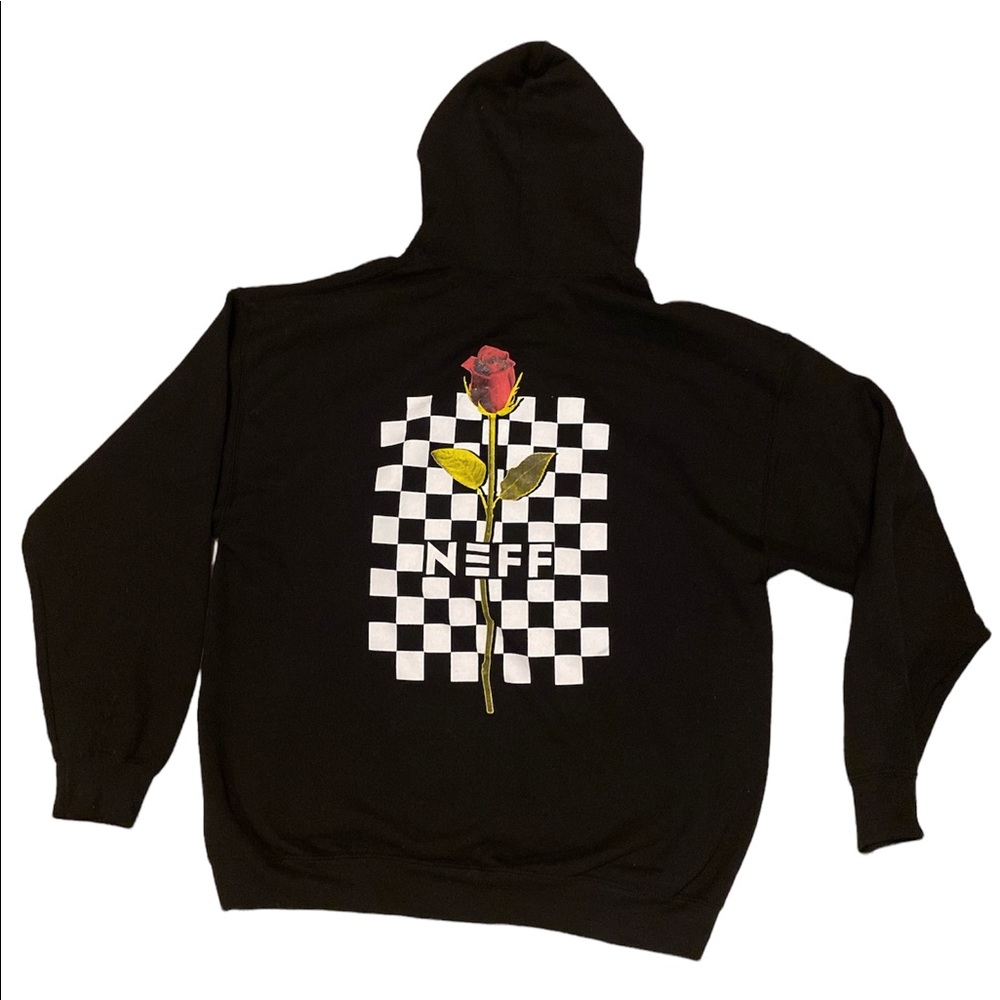 Neff checkered roses sweatshirt black